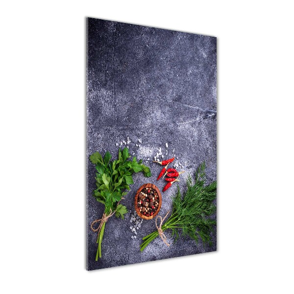 Bild auf Acrylglas vertikal Kräuter und Gewürze
