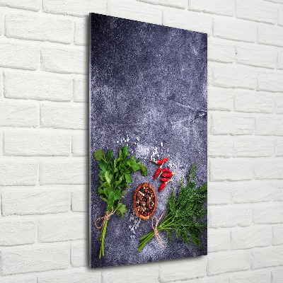 Bild auf Acrylglas vertikal Kräuter und Gewürze