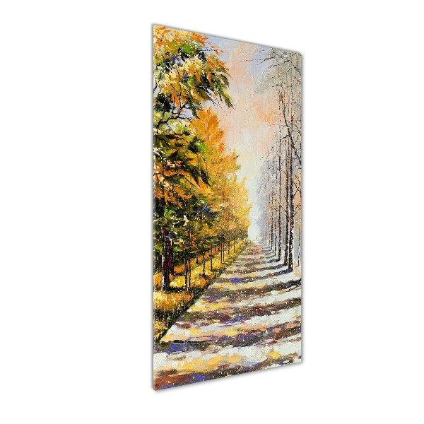 Bild auf Acrylglas vertikal Winter und Herbst