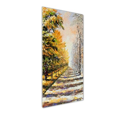 Bild auf Acrylglas vertikal Winter und Herbst