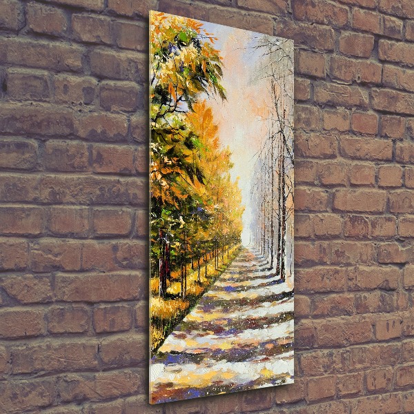 Bild auf Acrylglas vertikal Winter und Herbst