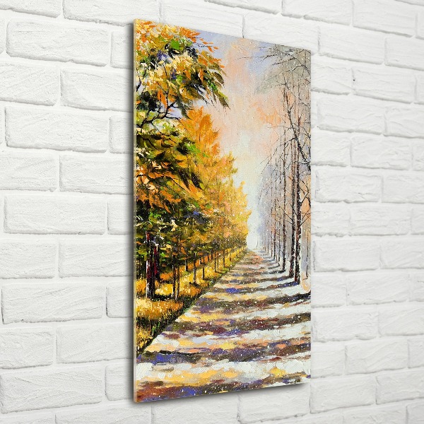 Bild auf Acrylglas vertikal Winter und Herbst