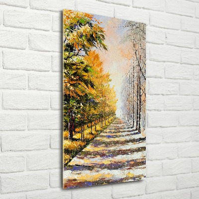 Bild auf Acrylglas vertikal Winter und Herbst