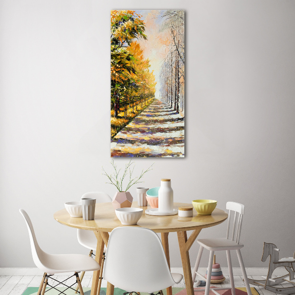 Bild auf Acrylglas vertikal Winter und Herbst