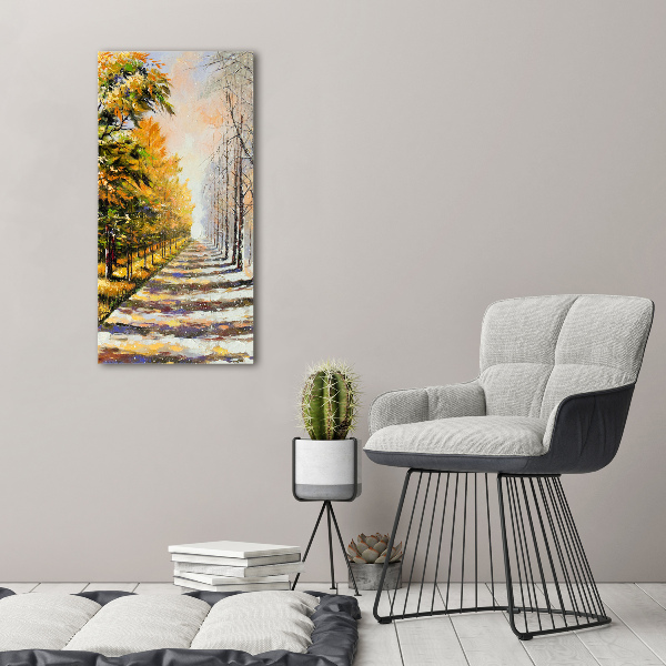 Bild auf Acrylglas vertikal Winter und Herbst