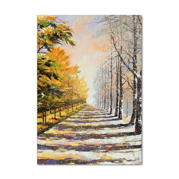 Bild auf Acrylglas vertikal Winter und Herbst