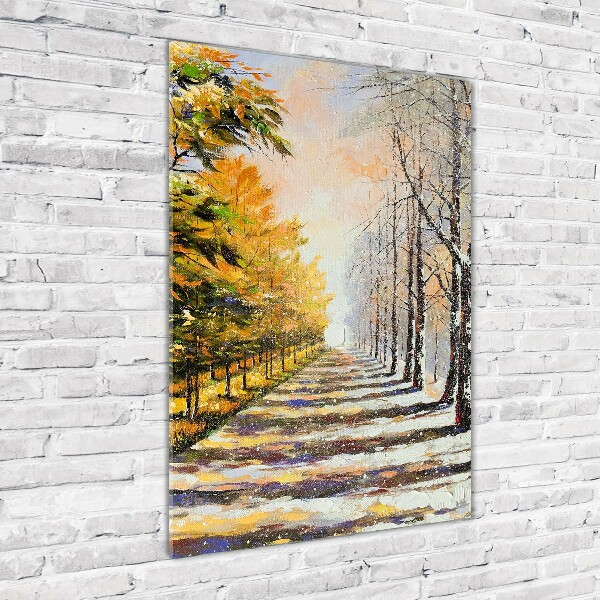 Bild auf Acrylglas vertikal Winter und Herbst
