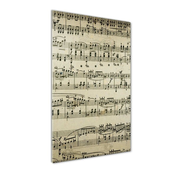 Bild auf Acrylglas vertikal Noten auf einem Stab