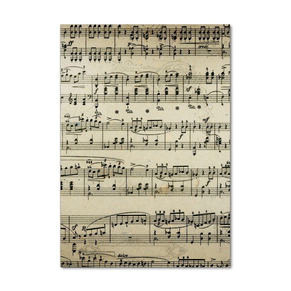 Bild auf Acrylglas vertikal Noten auf einem Stab