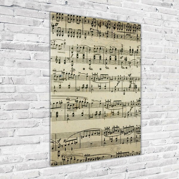 Bild auf Acrylglas vertikal Noten auf einem Stab