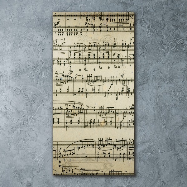 Bild auf Acrylglas vertikal Noten auf einem Stab