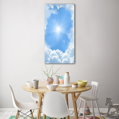 Modernes Acrylbild vertikal Wolken am Himmel