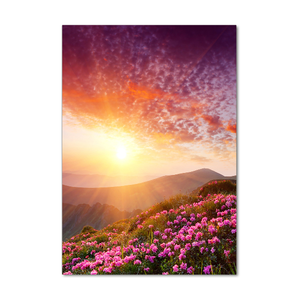 Acrylbild vertikal Frühling in den Bergen