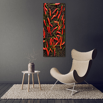 Acrylbild vertikal Chilischoten