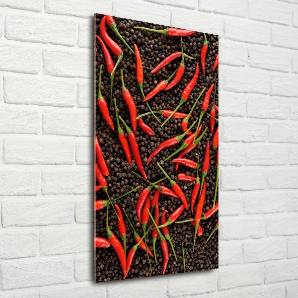 Acrylbild vertikal Chilischoten
