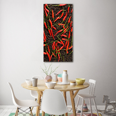 Acrylbild vertikal Chilischoten