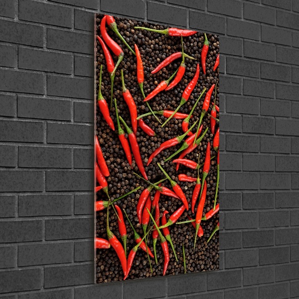 Acrylbild vertikal Chilischoten