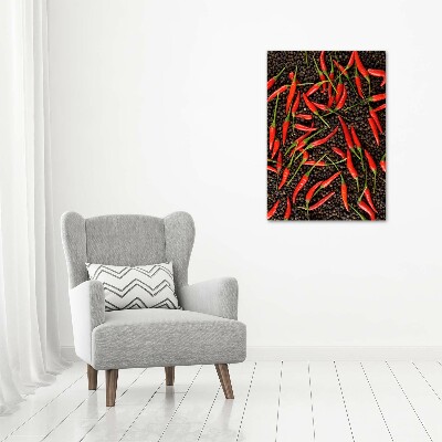 Acrylbild vertikal Chilischoten