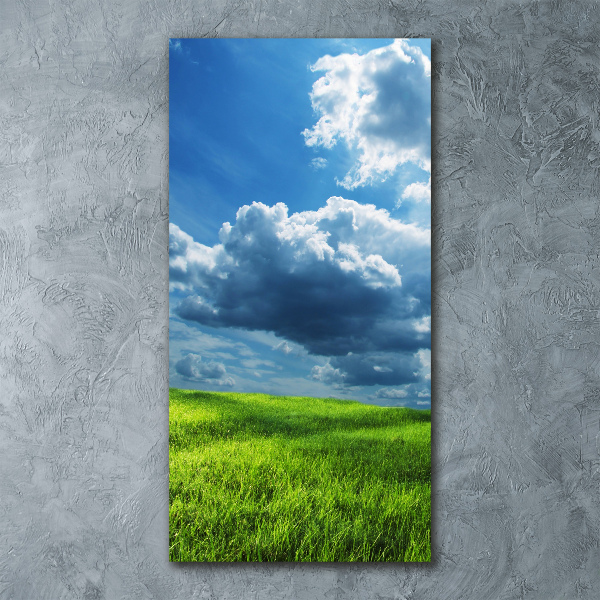 Bild auf Acrylglas vertikal Wolken über dem Feld