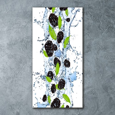 Acrylbild vertikal Brombeeren und Wasser