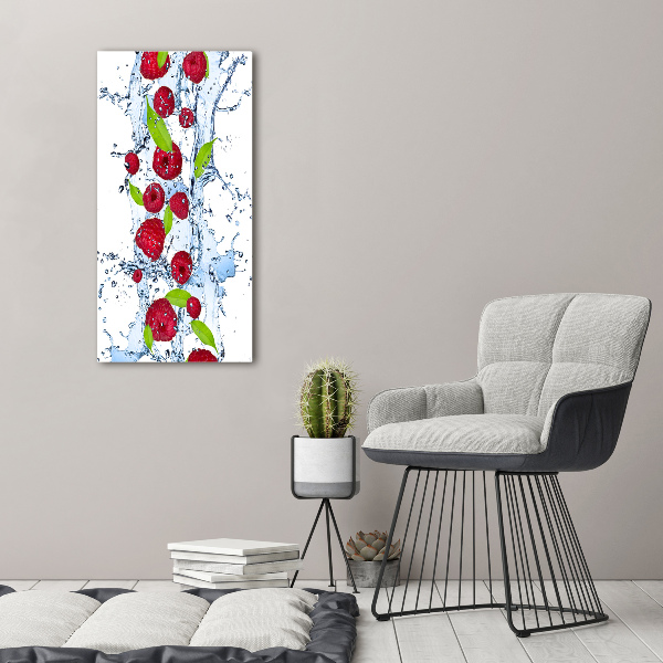 Bild auf Acrylglas vertikal Himbeeren