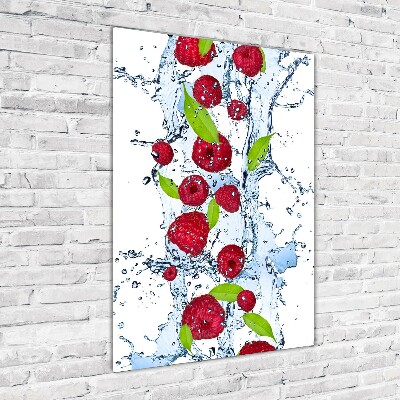 Bild auf Acrylglas vertikal Himbeeren