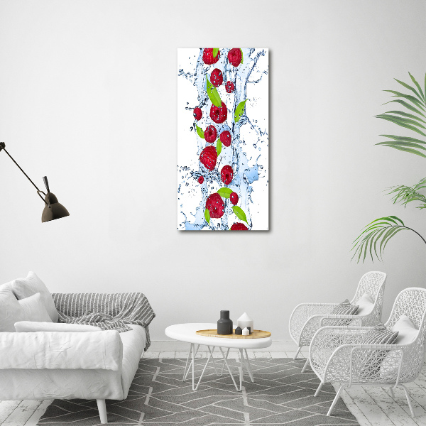 Bild auf Acrylglas vertikal Himbeeren