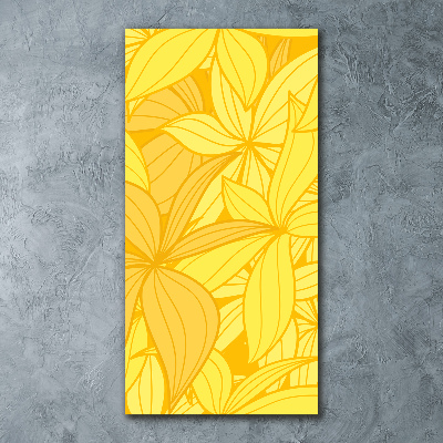 Modernes Acrylbild vertikal Gelbe Blüten