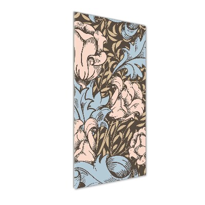 Acrylbild vertikal Blüten und Blätter