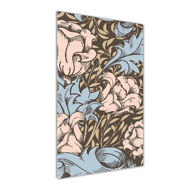 Acrylbild vertikal Blüten und Blätter