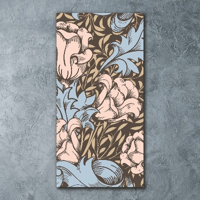 Acrylbild vertikal Blüten und Blätter