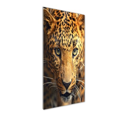 Modernes Acrylbild vertikal Leopard