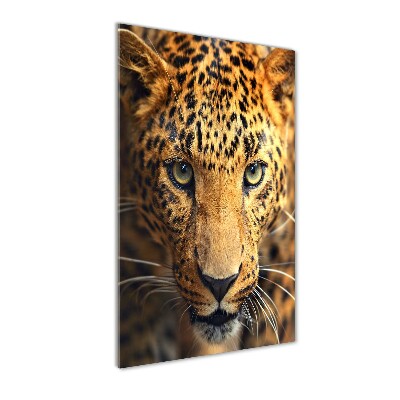 Modernes Acrylbild vertikal Leopard