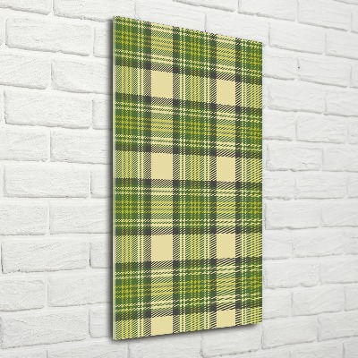 Modernes Acrylbild vertikal Grün kariert