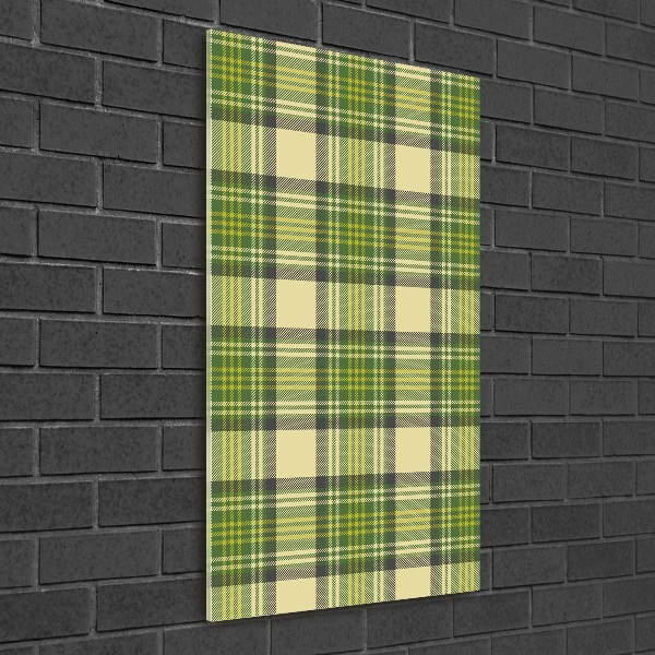 Modernes Acrylbild vertikal Grün kariert