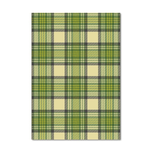 Modernes Acrylbild vertikal Grün kariert