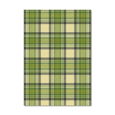 Modernes Acrylbild vertikal Grün kariert