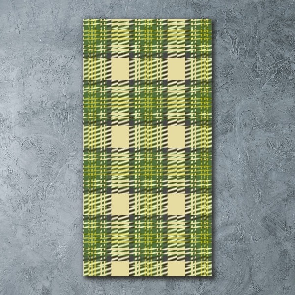 Modernes Acrylbild vertikal Grün kariert