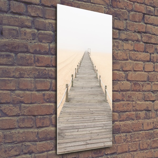 Modernes Acrylbild vertikal Strandweg