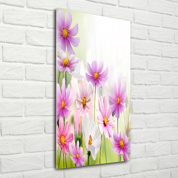 Modernes Acrylbild vertikal Wildblumen