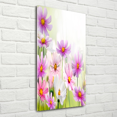Modernes Acrylbild vertikal Wildblumen