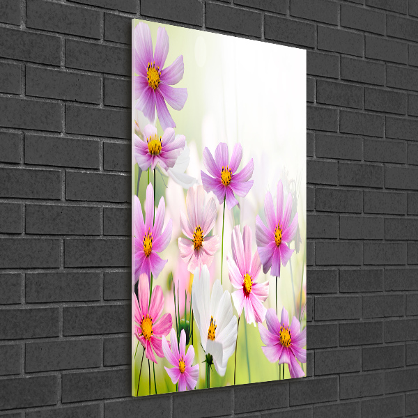 Modernes Acrylbild vertikal Wildblumen