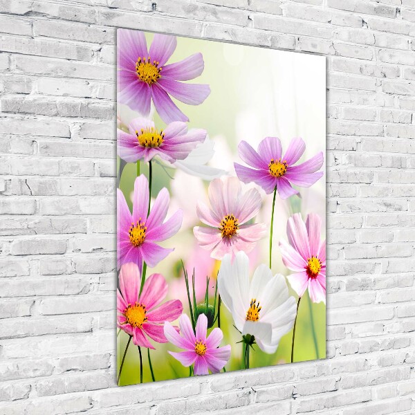 Modernes Acrylbild vertikal Wildblumen