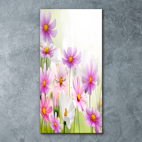 Modernes Acrylbild vertikal Wildblumen