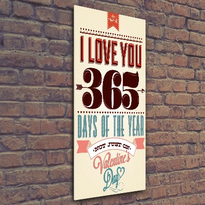 Modernes Acrylbild vertikal Valentinstag