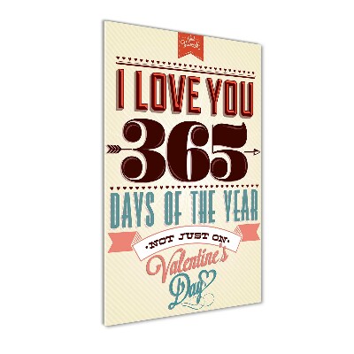 Modernes Acrylbild vertikal Valentinstag