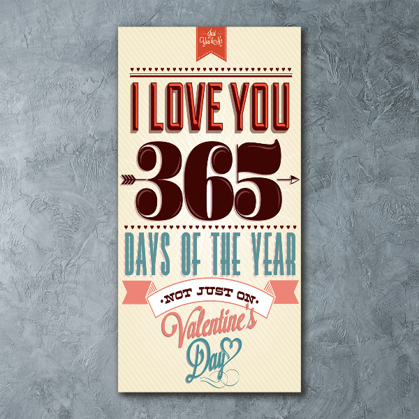 Modernes Acrylbild vertikal Valentinstag