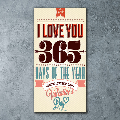 Modernes Acrylbild vertikal Valentinstag