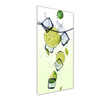 Modernes Acrylbild vertikal Limetten und Eis