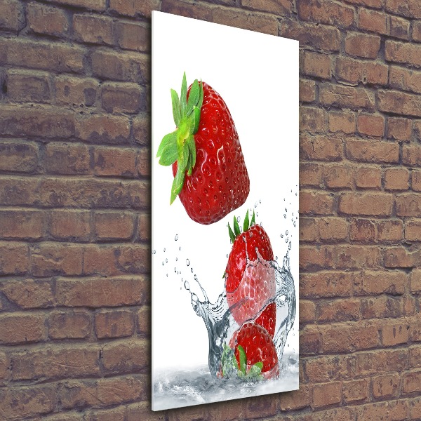 Acrylbild vertikal Erdbeeren